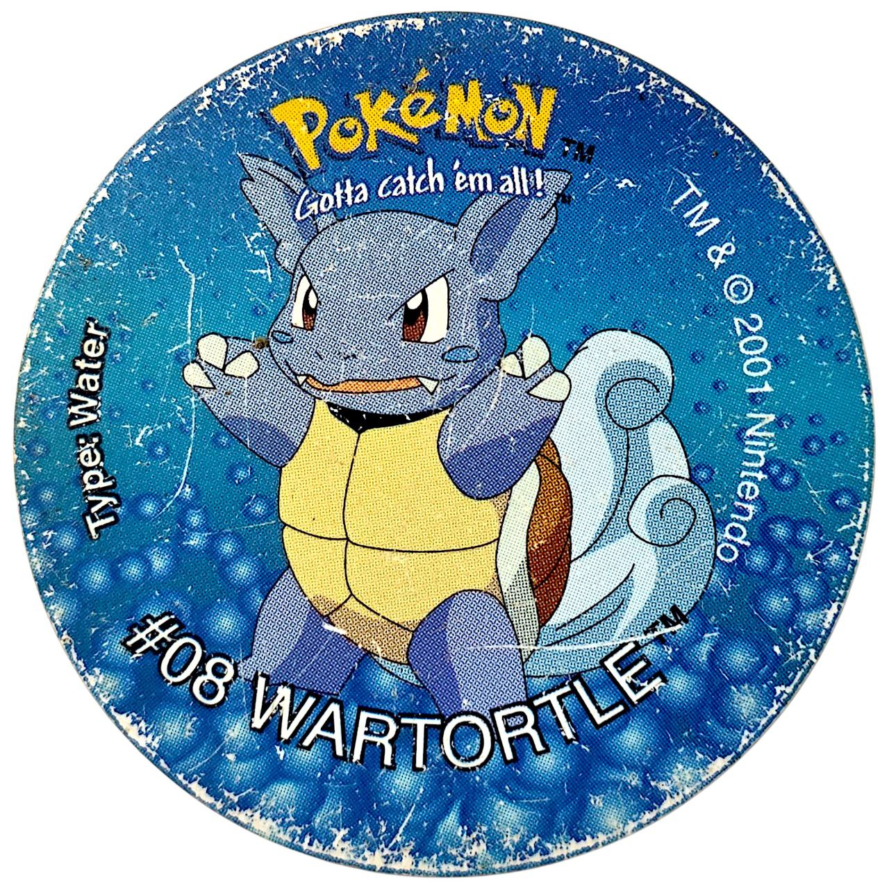 Tazo 2, #56 (#08 Wartortle), English version, 2001