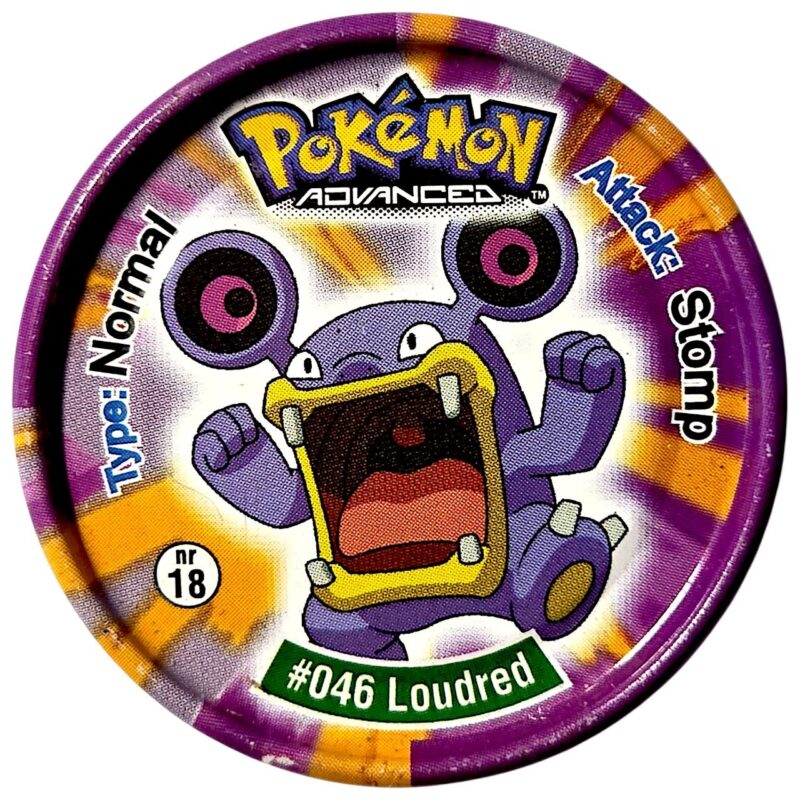 Metal Tazo Pokémon Advanced, #18 (#046 (#294) Loudred, #047 (#295) Exploud), Latvia, Lithuania, Estonia, 2006