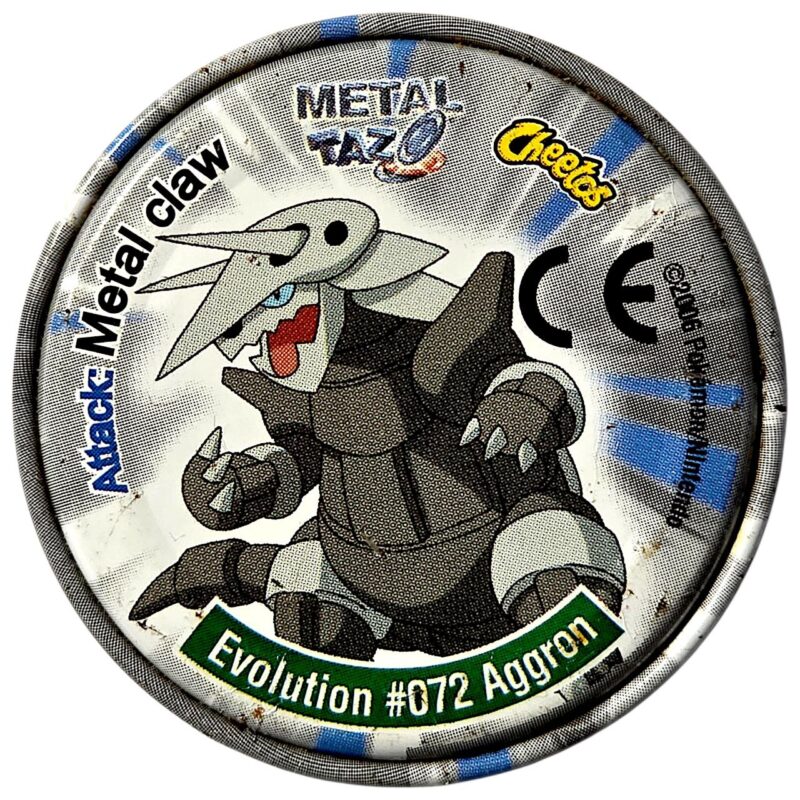 Metal Tazo Pokémon Advanced, #23 (#071 (#305) Lairon, #072 (#306) Aggron), Latvia, Lithuania, Estonia, 2006