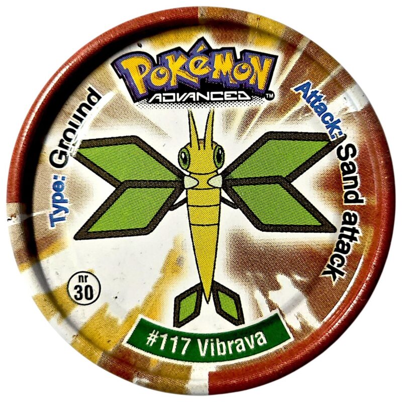 Metal Tazo Pokémon Advanced, #30 (#117 (#329) Vibrava, #118 (#330) Flygon), Latvia, Lithuania, Estonia, 2006