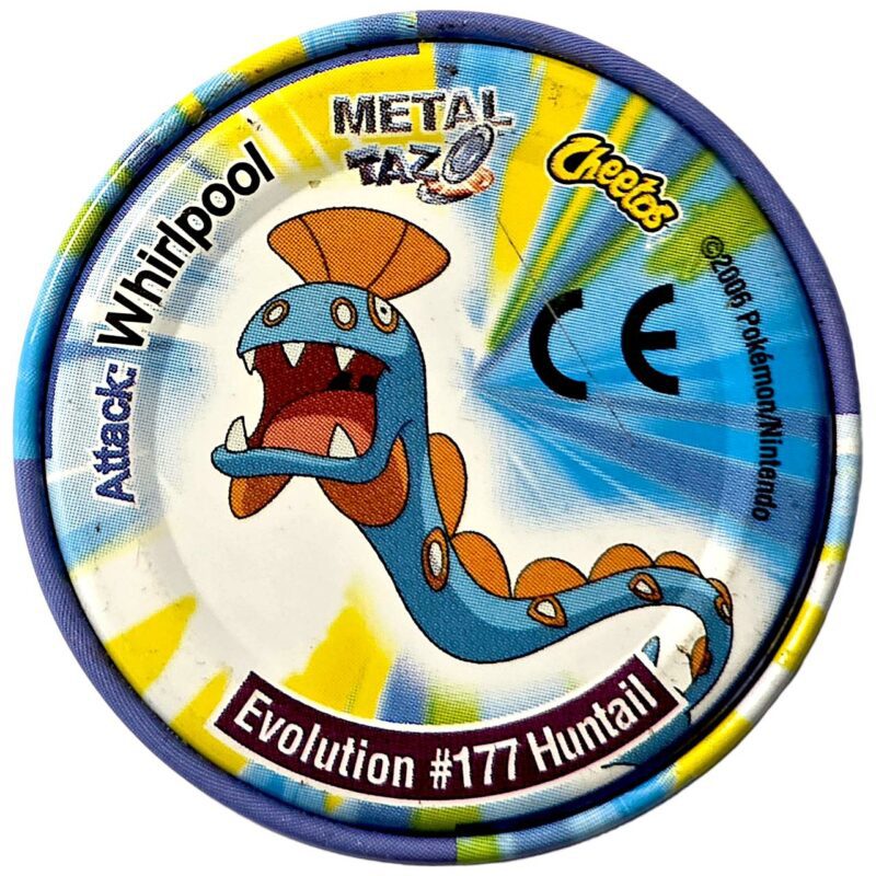 Metal Tazo Pokémon Advanced, #44 (#176 (#366) Clamperl, #177 (#367) Huntail), Latvia, Lithuania, Estonia, 2006