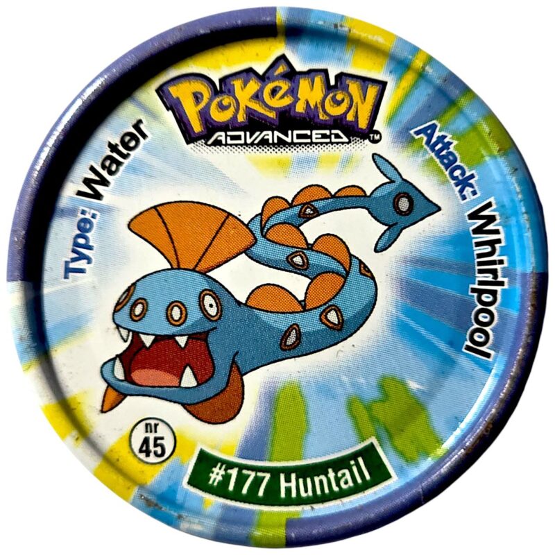 Metal Tazo Pokémon Advanced, #45 (#177 (#367) Huntail, #178 (#368) Gorebyss), Latvia, Lithuania, Estonia, 2006