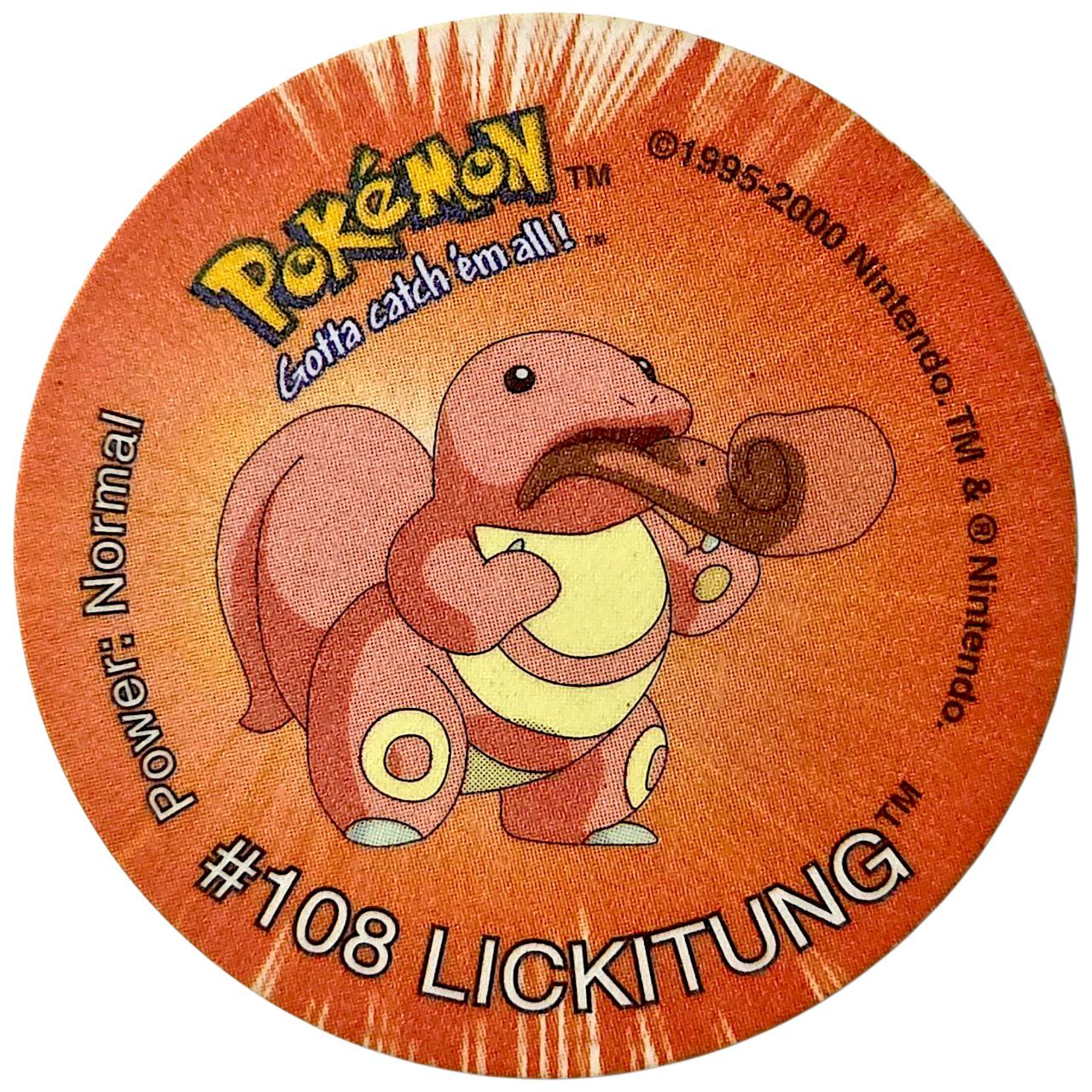 Tazo 2, #70 (#108 Lickitung), South Africa, 2000